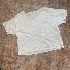 Oversized White T Crop Top